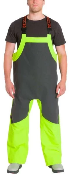 Grundens Ironclad Bib - Hi-Vis Yellow/Grey -Fishing Tackle Shop grundens ironclad bib hi vis yellow grey 06216.1651412425