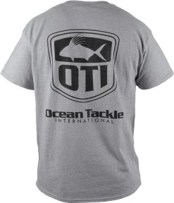 Ocean Tackle International Rooster Logo Short Sleeve Tee -Fishing Tackle Shop ocean tackle international rooster logo short sleeve shirt grey 55984.1651234575
