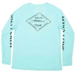 Salty Crew Hotwire Pinnacle Raglan Shirt - Aqua -Fishing Tackle Shop salty crew hotwire pinnacle raglan shirt aqua 20717.1651370372